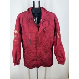 Vintage Descente Ski Jacket Red Vail 1995 Steadman Hawkins Medicine Mens XS